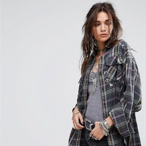 Free People Flannel Top